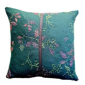 Italian Embroidered Wool Cushion by Fili NY